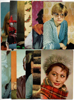 №121 Открытки Артисты и актёры СССР 1970–1980-е г. 25 штук. Цветные, чистые, без повторов