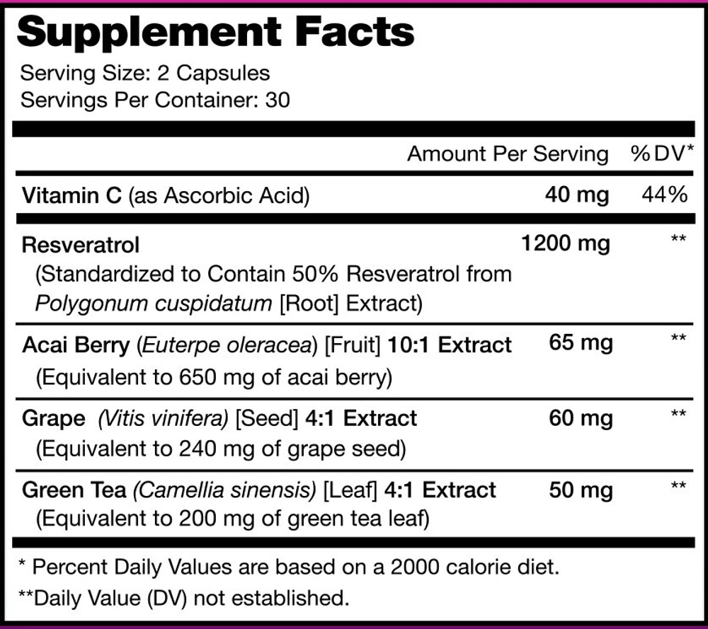 Nutra Champs Resveratrol 600 mg 60 veg caps , Ресвератрол