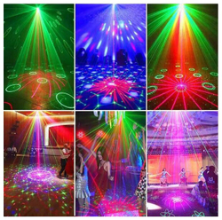 Лазерная цветомузыка Ligghig, с RGB-подсветкой и пультом, пластик, 10 Вт