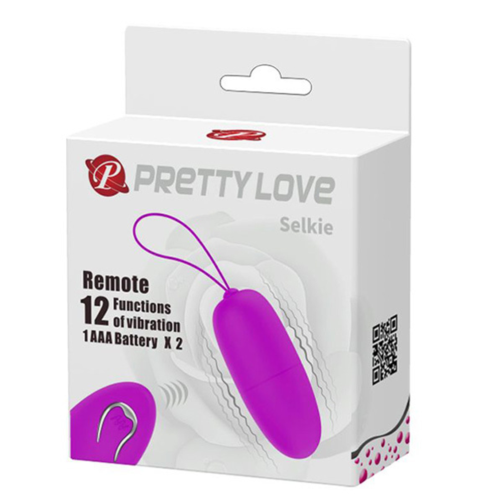 Лиловое виброяйцо 6,9см с пультом ДУ Pretty Love Selkie BI-014865W