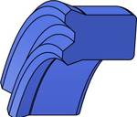 A158-050/3 PU U-образное штоковое уплотнение 65-50-10/11