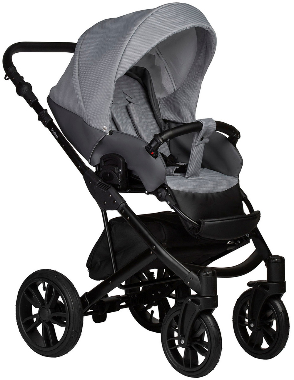 Детская коляска Indigo Mio S 3 в 1 с автокреслом Avionaut Cosmo Grey 04 т.серая кожа+св.серый