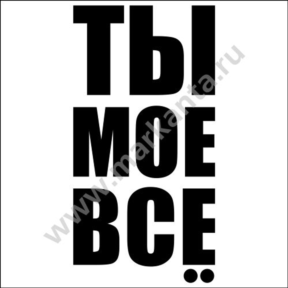 Авто мото наклейка "Ты - мое всё"
