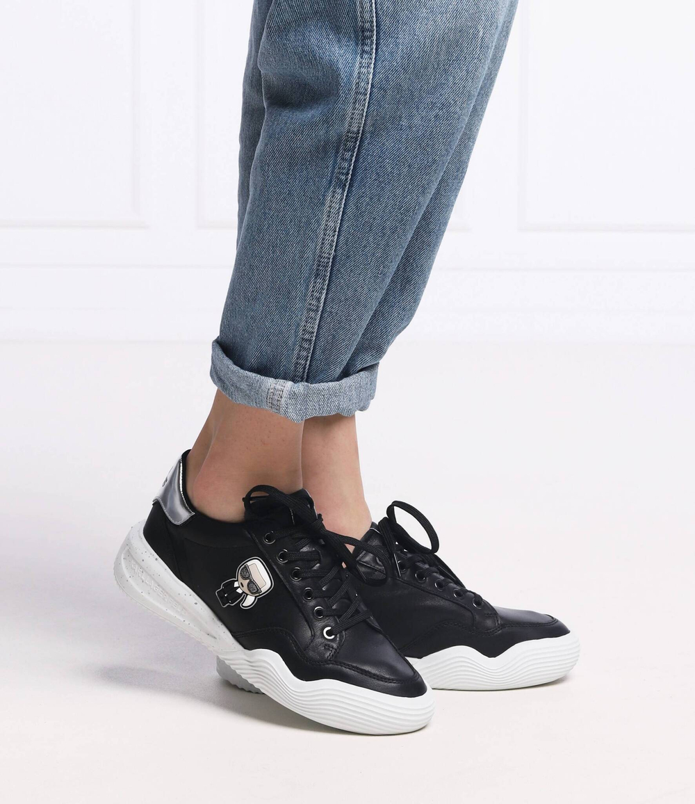 Кожаные кроссовки kapri run Karl Lagerfeld - черный(KL62830)