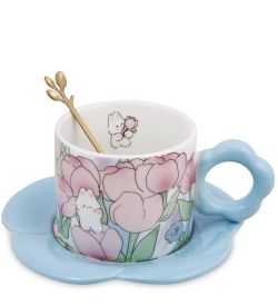 GAEM Art MUG-422/2 Чайная пара «Зайчонок в тюльпанах»