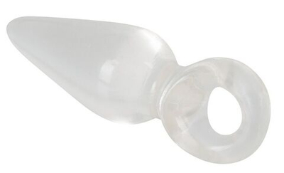 Анальная втулка с колечком на пальчик Finger Plug - 9,5 см. (Цвет: прозрачный)