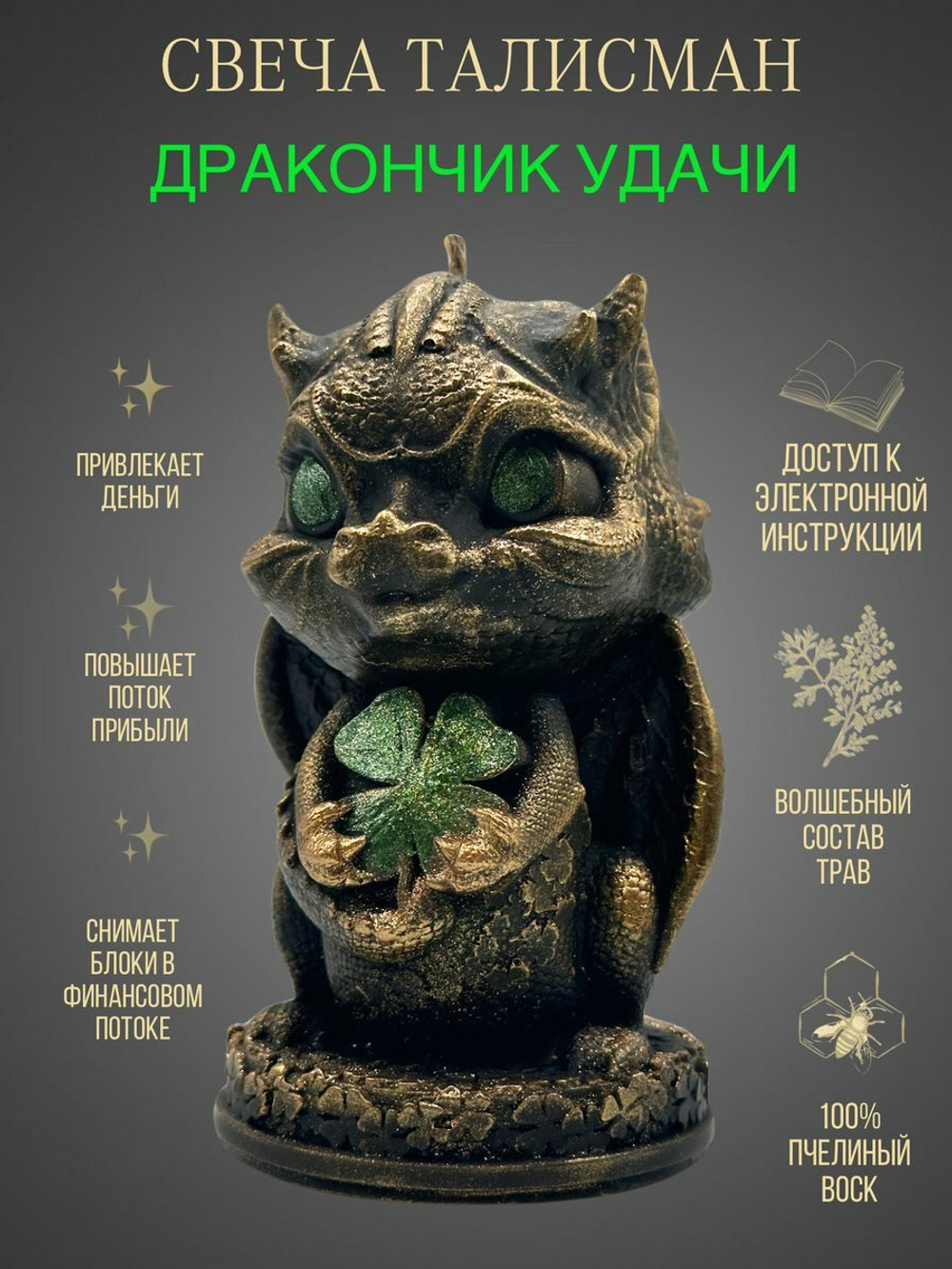 Свеча Талисман Дракончик Удачи