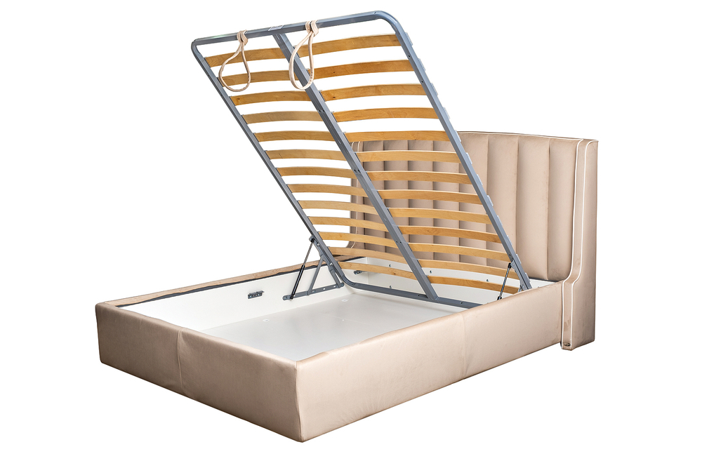 Кровать c подъемным меxанизмом Colt1009 186x220x120 Garda Decor Odry велюр экрю
