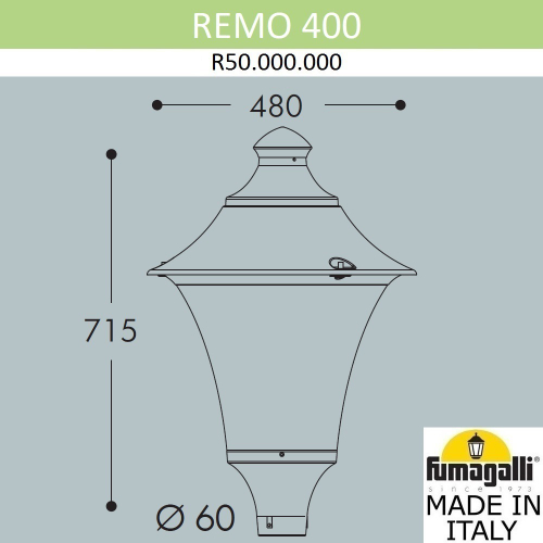 Фонарь на столб Fumagalli REMO R50.000.000.LXD6L