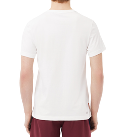 Мужская теннисная футболка Lacoste Ultra-Dry Sport Roland Garros Edition Tennis T-Shirt - white