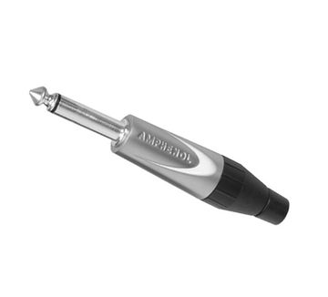 Amphenol TM2PJ- 1/4", 6,35 мм., разъем джек моно на кабель 6-8мм, никель