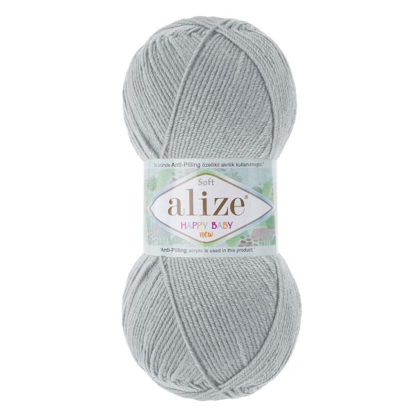 Пряжа Alize (Ализе) Happy Baby New / уп.5 мот. по 100 г, 320м, 344 серый