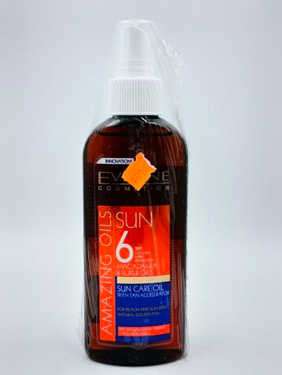 Масло для загара SPF6 AMAZING OILS с маслом макадамии, грецкого ореха и кукуи, 150 мл (Франция)