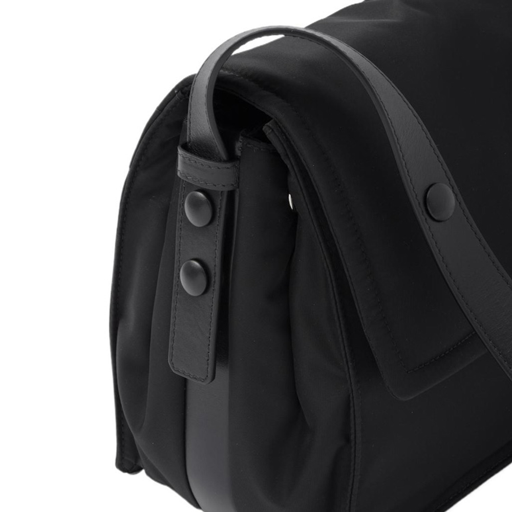 PRADA Re Nylon Re Nylon Recycled Nylon With Leather Messenger Bag, Crossbody Bag, Shoulder Bag Medium Women"s Black