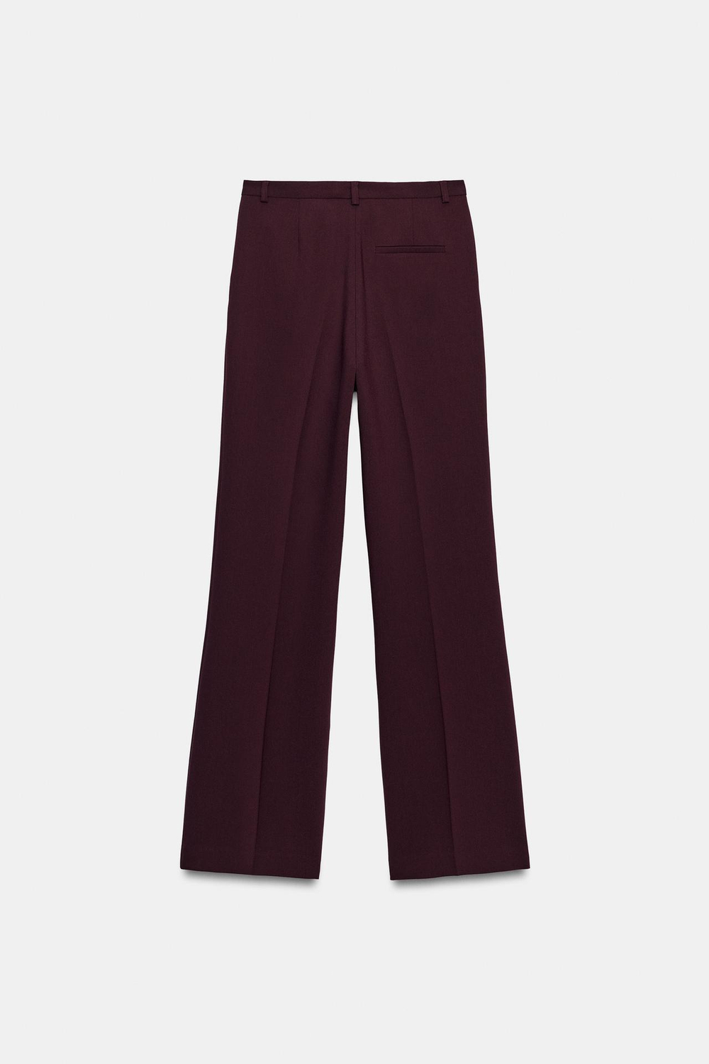 ZARA БРЮКИ ПРЯМОГО КРОЯ С ВЫСОКОЙ ПОСАДКОЙ, БУРГУНДИ
