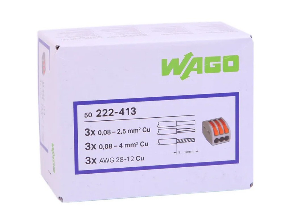 Клеммы WAGO 222-413 50 шт.