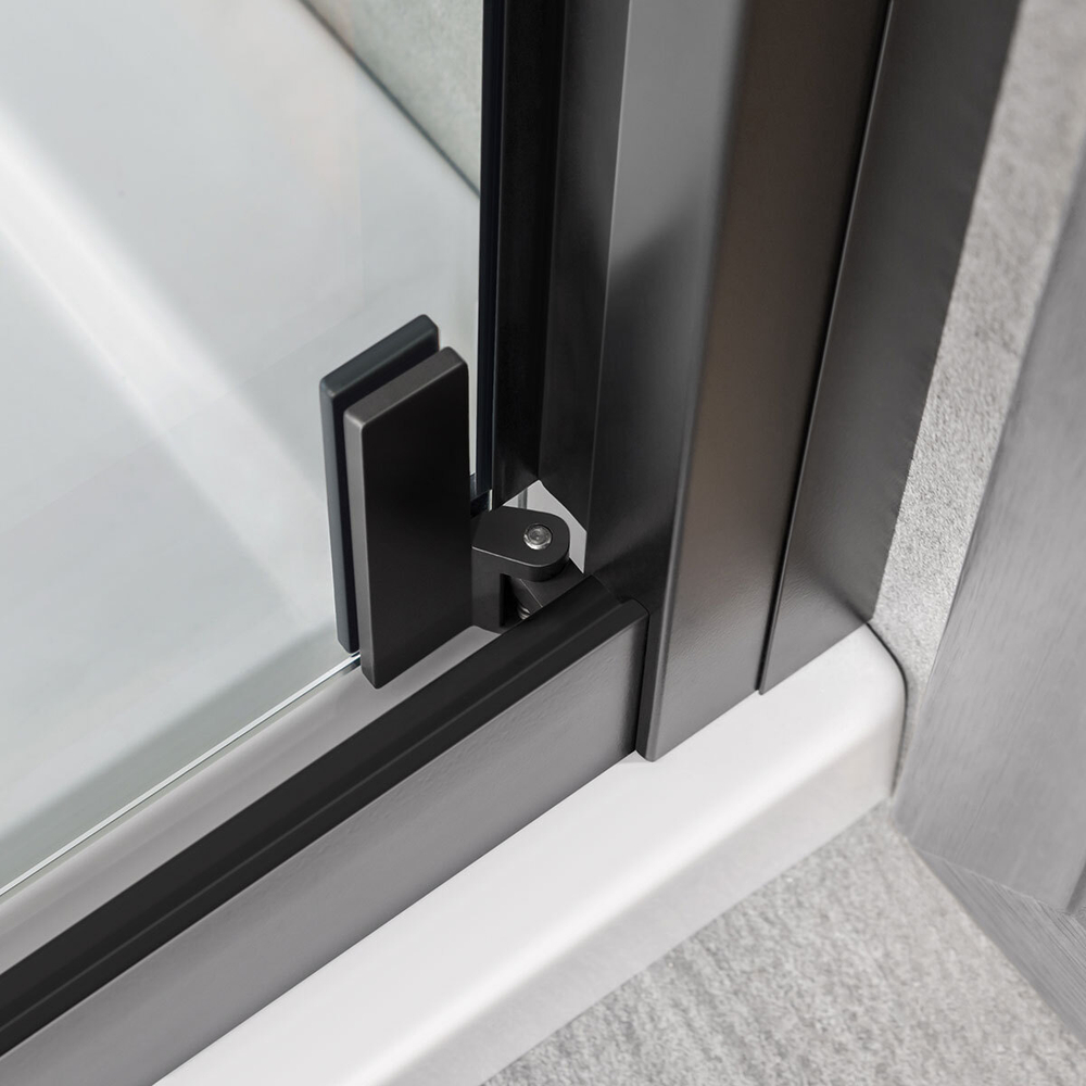 Душевой уголок Stile VSS-2ST9090CLB-R, 900*900, черный, стекло прозрачное, правый,