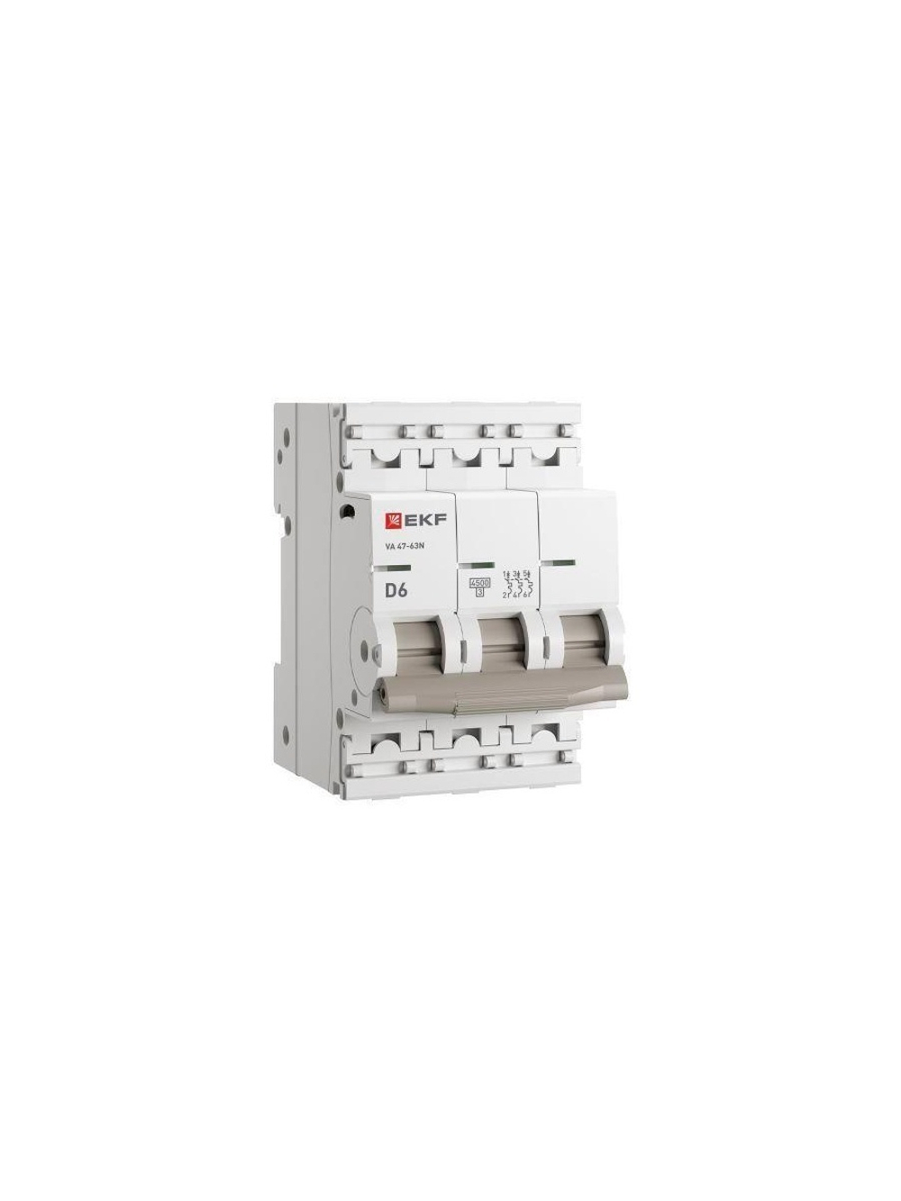 Выключатель автоматический 3п D 6А 4.5кА ВА 47-63N PROxima EKF M634306D