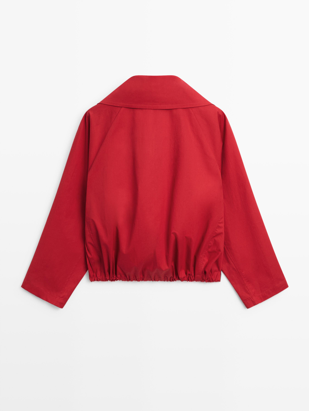 Massimo Dutti Легкая куртка из хлопка с пуговицами, красный