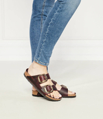 Кожаные шлепанцы arizona big buckle Birkenstock - бордовый(1027988)