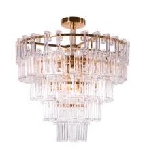 Люстра потолочная NewRgy 2430P/10 PT BRS, 10×40 Вт, латунная