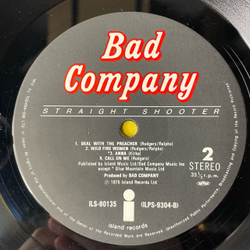 Винтажная виниловая пластинка LP Bad Company Straight Shooter (Япония 1975) (Оби) Deal With The Preacher