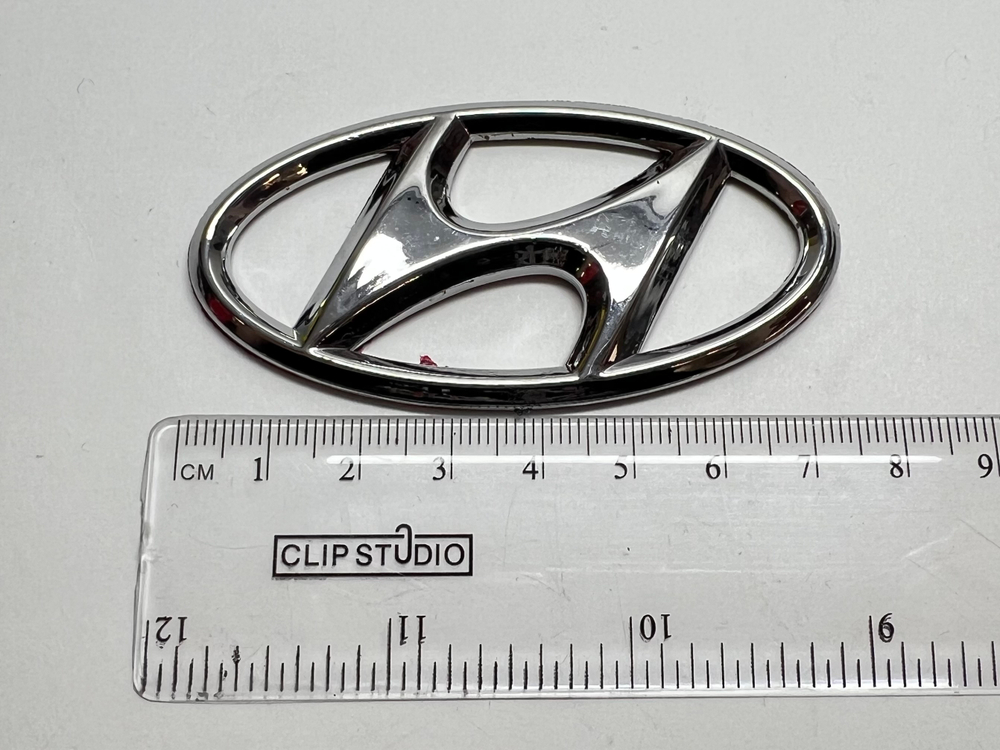 НЕТ - HH-076 / Логотип (шильдик, надпись, эмблема) "Hyundai" 7.5см для крышки багажника / решетки радиатора / капота (1 шт.) Оптом