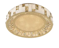 Люстра потолочная светодиодная NewRgy 2896E/96W GOLD+CLEAR, 96 Вт, золотая и прозрачная