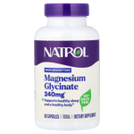Natrol, глицинат магния, высокая степень усвояемости, 60 капсул (120 мг в 1 капсуле)