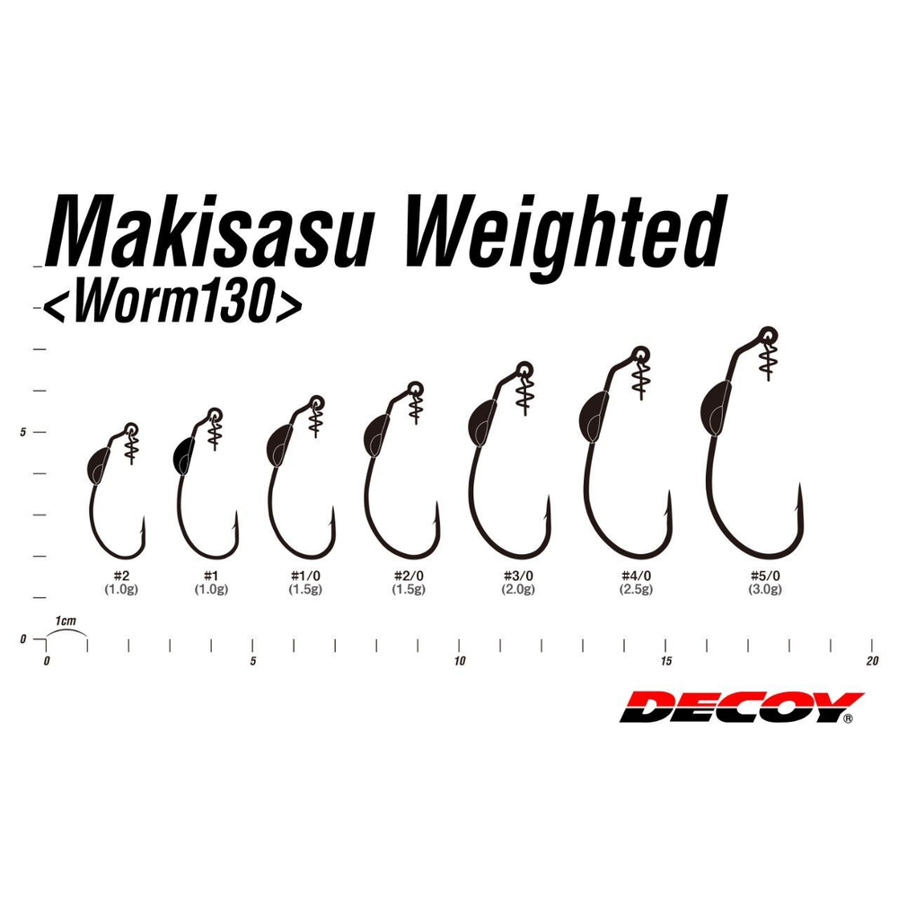 Крючок Decoy одинарный Worm 130 Makisasu Weighted #4/0 (в упаковке 3 штуки)