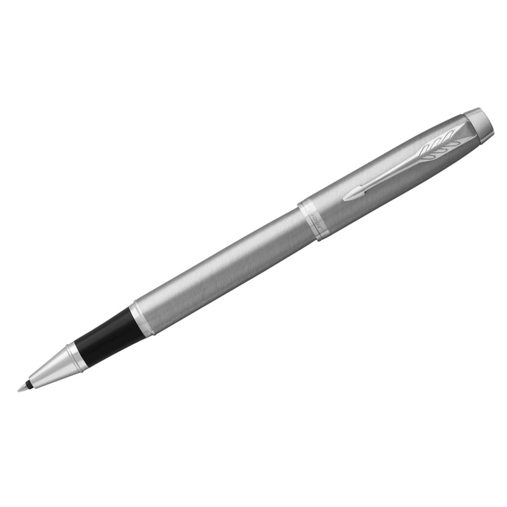 Ручка-роллер Parker "IM Essential Stainless Steel CT" черная, 0,8мм, подарочная упаковка