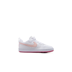alt="Удобная застежка из шнурков и липучки на детских кроссовках Nike Court Borough Mid PS"