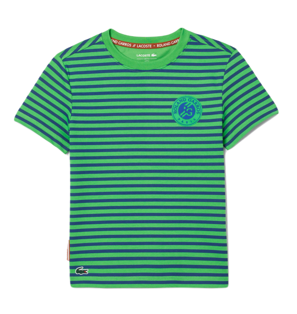 Футболка для мальчика теннисная Lacoste Ultra-Dry Sport Roland Garros Edition Tennis T-Shirt - navy blue/green