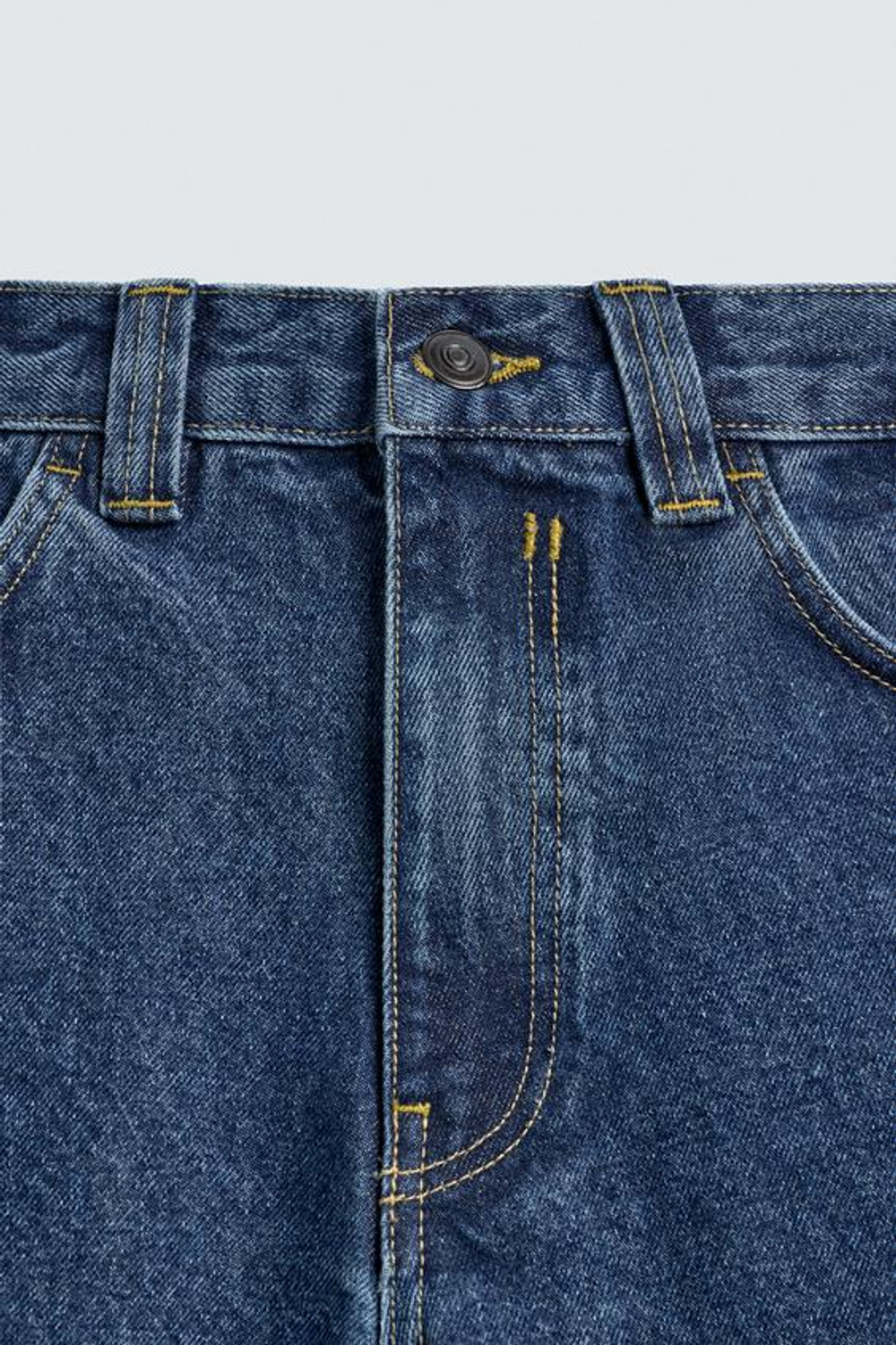 ZARA ДЖИНСЫ BARREL FIT С ДЕКОРАТИВНЫМИ ШВАМИ, СИНИЙ