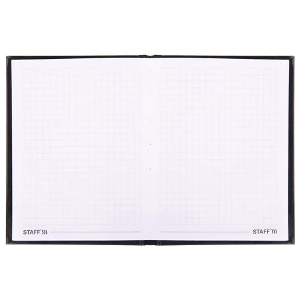 Записная книжка А6, 80л, обл. твёрдая, выб.лак, Staff Black