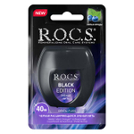 Зубная нить ROCS Black Edition расширяющаяся 40 м