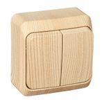 Schneider Electric ЭТЮД Сосна Выключатель 2-клавишный открытая установка BA10-002D