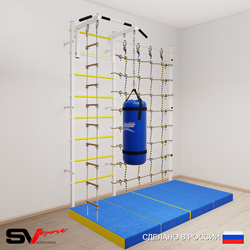 Шведская стенка Sv Sport 51150 (Турник стандарт/Лестница/Цепь/Мешок 15кг/Мат 2м/Канатный лаз)