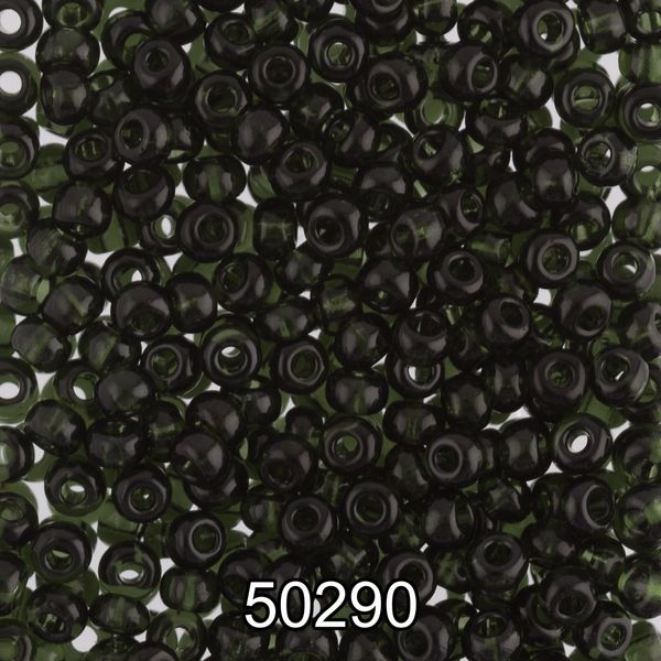 Бисер Preciosa 10/0 (2.3 мм), 500 г, 50290 (Ф188) т.зеленый