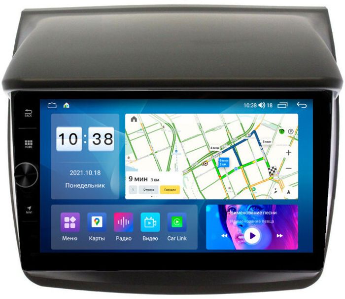 Магнитола для Mitsubishi L200, Pajero Sport 2006-2016 - Parafar PF220LHDAV на Android 12, Быстрая, CarPlay, 4G SIM-слот
