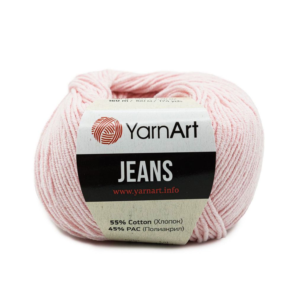 Пряжа YarnArt (ЯрнАрт) Jeans / уп.10 мот. по 50 г, 160м, 74 пудровый Пряжа YarnArt (ЯрнАрт) Jeans / уп.10 мот. по 50 г, 160м, 74 пудровый