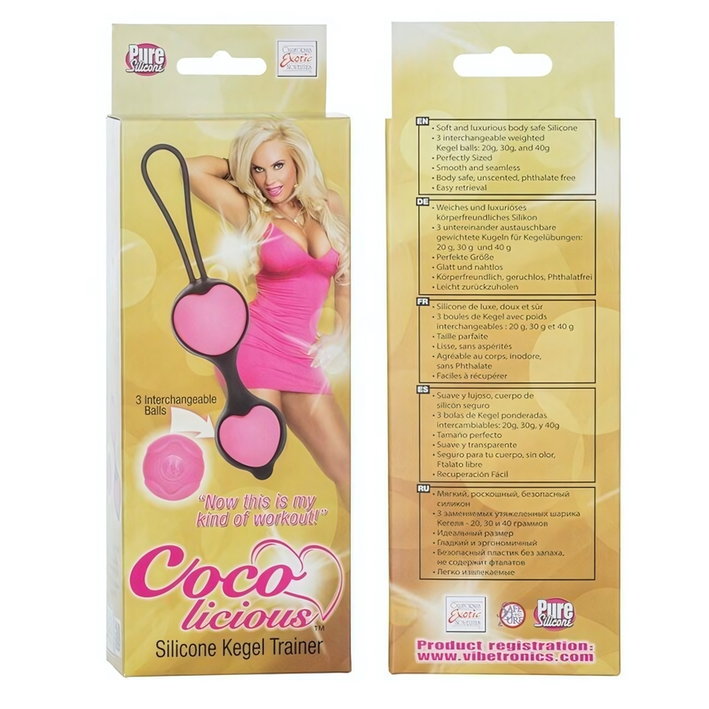 Анально-вагинальные силиконовые шарики Coco Licious (3 шт) (Цвет: ярко-розовый с черным)