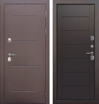Дверь металлическая 11 см ISOTERMA Медный антик/Тёмный кипарис
