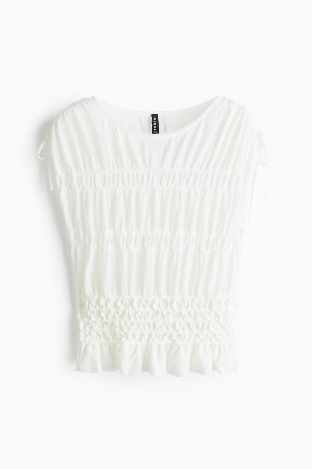 Тонкий трикотажный топ со сборками - H&M