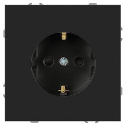 Розетка ЭРА Galaxy 15-2102-05 c заземлением 2P+E Schuko со шторками 16А-250В IP20 антрацит | Эра Galaxy