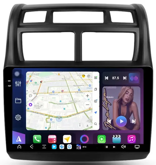 Магнитола для KIA Sportage 2 2008-2010 - FarCar S500-TS20 монитор 9.5" 2K QLED на Android 14, Быстрейшая, CarPlay, 4G SIM-слот