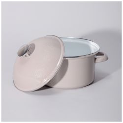 КАСТРЮЛЯ AGNESS ЭМАЛИРОВАННАЯ С ЭМАЛ.КРЫШКОЙ СЕРИЯ "CHARM" 1.8 Л, 18*9,5 СМ