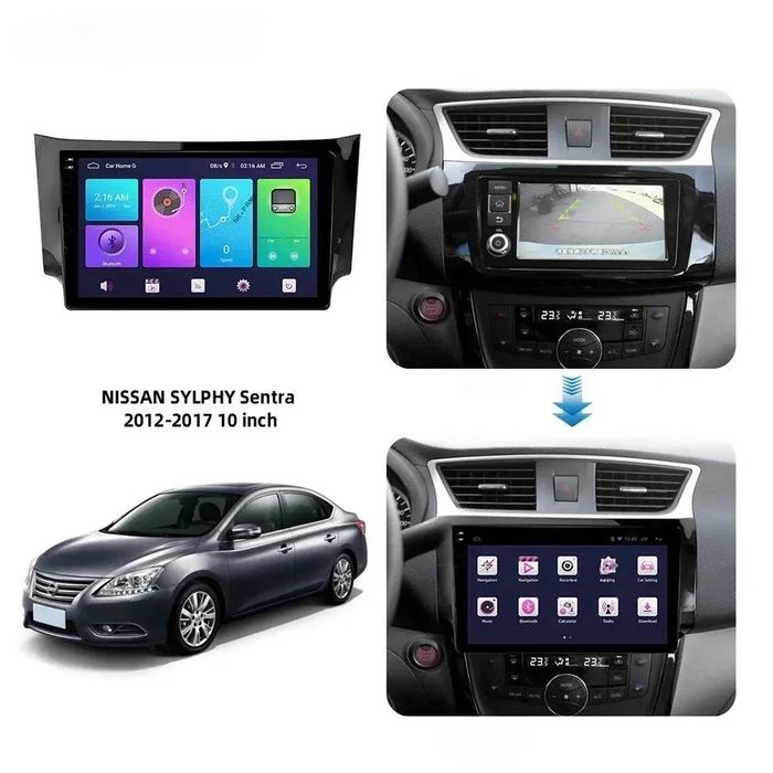 Магнитола для Nissan Sentra/Sylphy B17 2012-2023, Tiida 2015 - Kuberg OL-1666-1 QLed+2K, Android 13, Быстрейшая, CarPlay, 4G SIM-слот