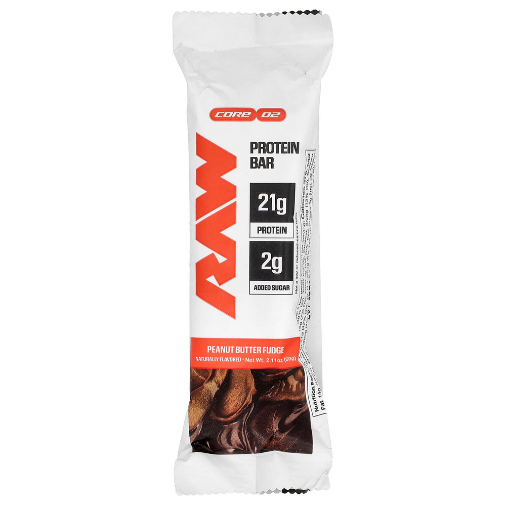 Raw Nutrition, протеиновый батончик, помадка с арахисовой пастой, 12 батончиков по 60 г (2,11 унции)