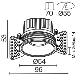 Встраиваемый светильник Technical DL058-7W3K-TRS-W